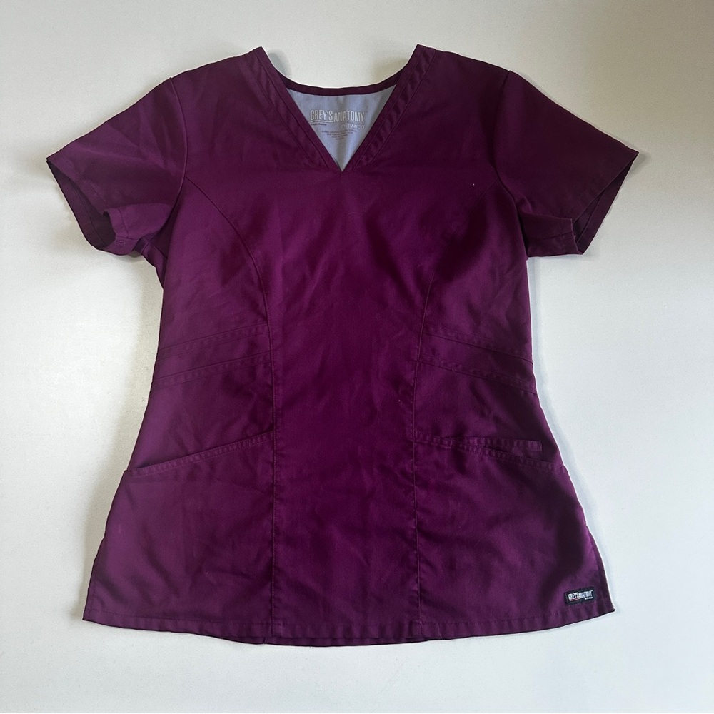 Grey’s Anatomy by Barco Purple Scrub Top Women’s Size Small - Slight Discolor
